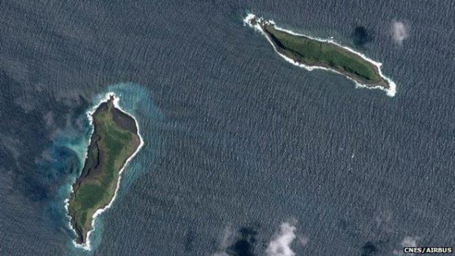A satellite image of Hunga Tonga before the eruption - Hunga Tonga volcano © CNES/Airbus